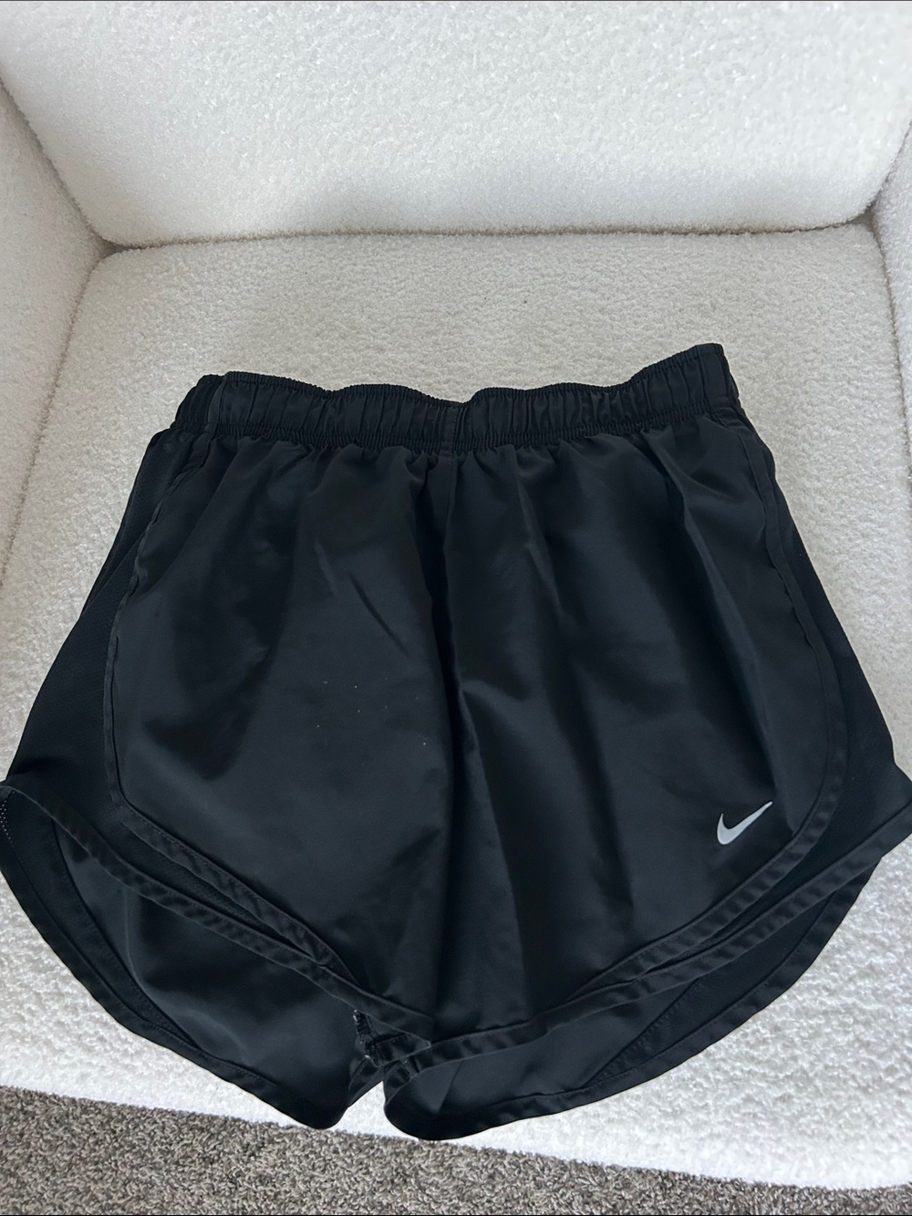 Nike Women's Black Athletic Running Shorts with Reflective Swoosh